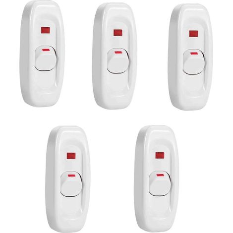 Interrupteur de ligne, lot de 5 interrupteurs à bascule compacts marche/arrêt 250 V CA 10 A pour cordon lumineux LED (1/5)