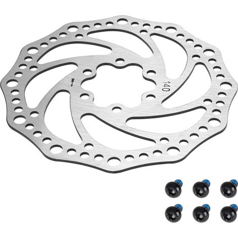 Disque de frein Irovami 140 mm pour trottinette électrique, en acier inoxydable, avec 6 vis, motif floral. (1/5)