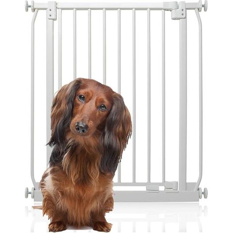 Bettacare Elite Pressure Dog Gate Narrow, 65.5cm - 74.5cm, Matt White, Narrow Pressure Fit Pet Gate for Dog and Puppy