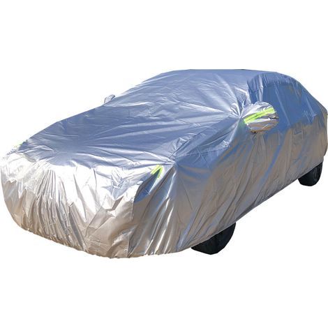 Waterproof and dustproof car cover, all-weather car cover, four-season sun protection and thermal insulation, universal silver (S) (1/5)