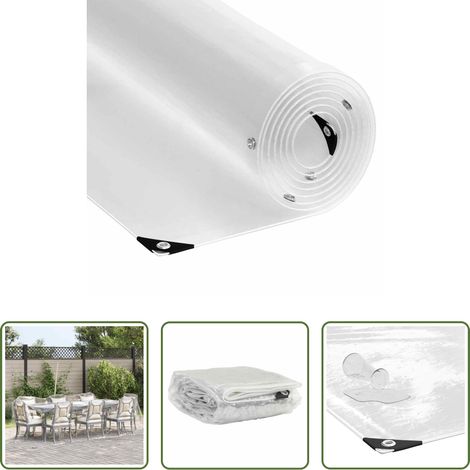 Protection extérieure - Bâche transparente avec œillets 2x5 m PVC (1/5)