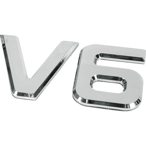 Emblemi motore 3D cromati - 92x165 mm - V6
