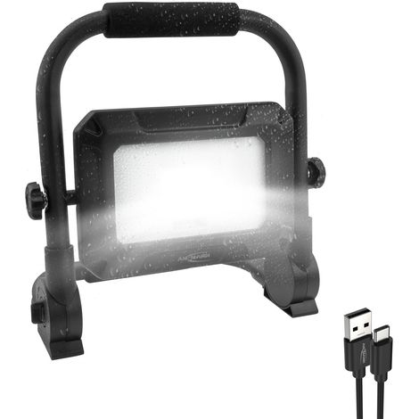 ANSMANN LED Strahler, robust, Spritzwasserschutz, sehr hell, aufladbar