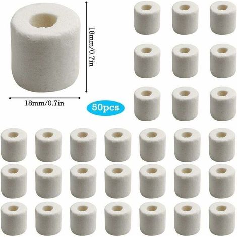 Effektive natürliche Keramikperlen - Wasserfiltrations-Keramikperlen für alle Arten von Aquarien und Teichen - Stabilisiert den pH-Wert des Wassers (50 Stück, Weiß)
