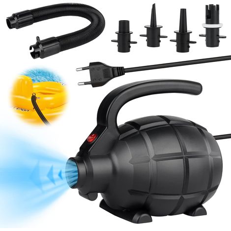 MINKUROW Pompa ad Aria Elettrica per Barche, Deflatore Gonfiatore Elettrico 2 in 1, Pompa Elettrica per Materasso ad Aria da 600 W con 4 Ugelli per Salvagente, Gonfiabili, Cuscino, Divano, Barca (1/5)