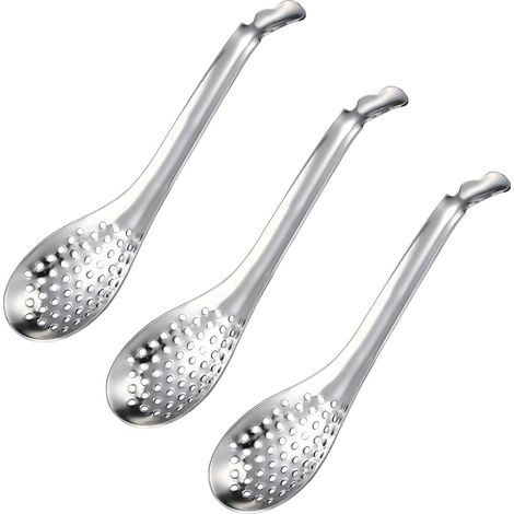 3 Pièces Cuillères à Caviar en Acier Inoxydable - Cuillère Moléculaire Perforée Pour Maison, Cuisine, Restaurant (1/5)