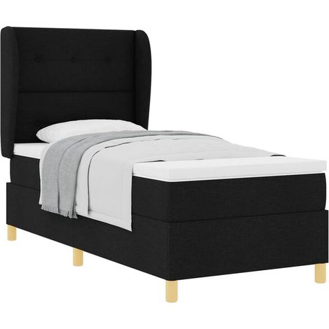 Matelas à ressorts avec sommier noir, 200 x 80 cm, revêtement en tissu. (1/5)
