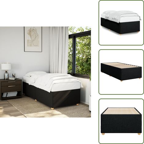 Bettgestell ohne Matratze Schwarz 90x200 cm Stoff - Bettes - Bettgestell - Doppelbett - Schlafraum - Schwarz (1/5)