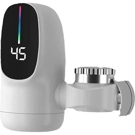 Robinet chauffe-eau instantané électrique sans réservoir pour la cuisine, chauffe rapidement, affichage de la température, 2 prises UE (1/5)