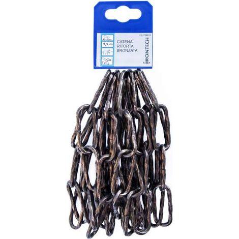 Catena ritorta pretagliata Ø 4 mm. in acciaio bronzato 2,5 mt.