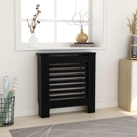 Cache-radiateur Revêtement de radiateur Équipement pour radiateur Design moderne MDF Noir 78 cm KOL1807 (1/5)