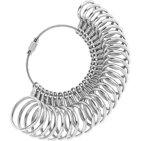 Ring Sizer - Stainless Steel Finger Gauge Set - Sizes 1 to 13 with Half Sizes - 27-Piece Ring Measurement Tool for Jewelry Making and Fitting (1/5)