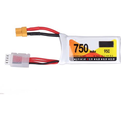 Batterie LiPo 3S 750mAh 11.1V 95C XT30 pour Drone FPV H210 Quadricoptère RC (1/5)