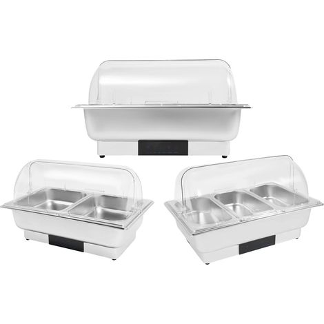 Placa eléctrica, 600 W, 220 V, 2 recipientes para alimentos, capacidad de 9 L, rango de temperatura de 35 a 90 ℃. (1/5)
