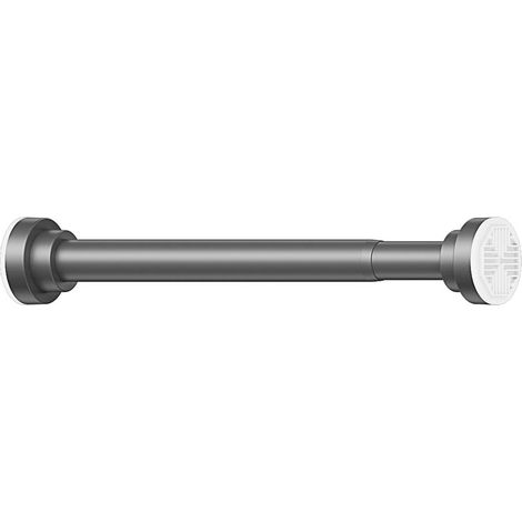 Tringle à vêtements réglable sans perçage, diamètre 22 mm, noire, extensible de 0,55 m à 0,85 m, acier inoxydable (1/5)