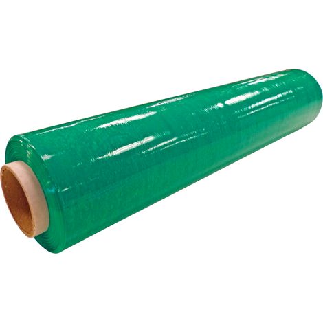 Lot de 6 Film étirable cast manuel opaque vert 450mm x 300m 17µ sécurité et tri palette