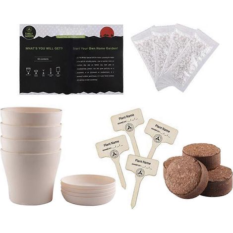 Kit de culture de mini bonsaïs pour herbes aromatiques d'intérieur, kit de plantation pour plantes aromatiques d'intérieur, kit de culture horticole pour débutants, kit de démarrage pour plantes en po (1/5)