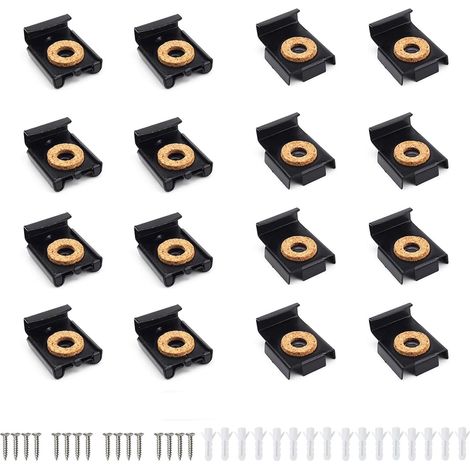 Clips de suspension pour miroir, clips de montage pour miroirs pour salles de bains, vestiaires et bureaux avec vis, 16 pièces (1/5)