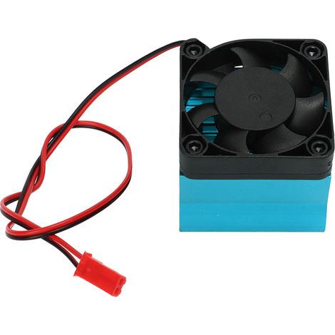 Dissipateur thermique en alliage d'aluminium pour moteur 42mm, ventilateur de refroidissement 5V DC, contrôle de température stable pour moteur RC 1/8, bleu. (1/5)