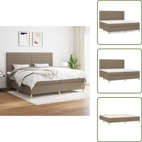 Boxspringbett mit Matratze Taupe 200x200 cm Stoff - Boxspringbett - Doppelbett - Bettenrahmen - Matratze - Tapete (1/5)