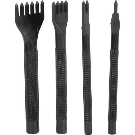 Kit de 4 Pointes à Coudre pour Cuir, Outil DIY en Acier Noir 5mm - Poinçon Maroquinerie