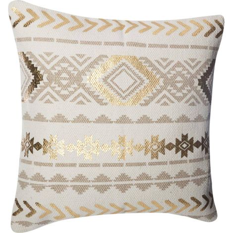 Housse de coussin Etnik beige 40x40cm - Atmosphera créateur d'intérieur (1/5)
