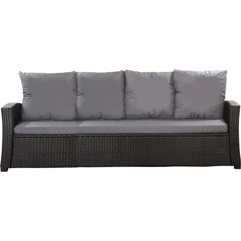 Setgarden – Coussins d'extérieur en résine tressée 168x50x7 cm – Lot de 3 coussins confortables – Taie en polyester enduit de téflon – Résistants à l'humidité