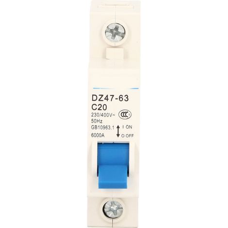 Mini-1P-Leitungsschutzschalter für DIN-Schienenmontage, 6000 A Abschaltvermögen, 230 V/400 V, 20 A für den Hausgebrauch (1/5)