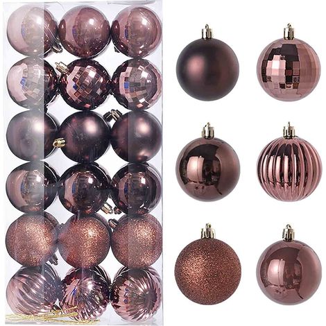 Boule De Noel - 72 Pièces Boules De Noël En Pvc Brillant - Diamètre 40 Mm - Décoration Arbre De Noël Intérieur - Lot De 2 X 36 Pièces