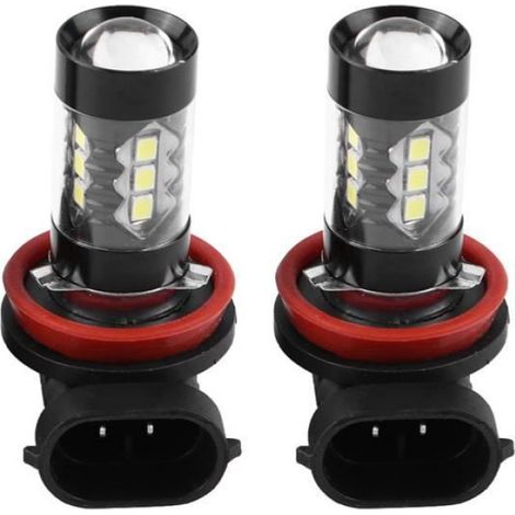 Garosa Ampoule LED H11 2 pcs H11 H8 12V-24V 80W Voiture Haute Puissance LED Brouillard Lumineux Ampoules Diurnes (1/4)