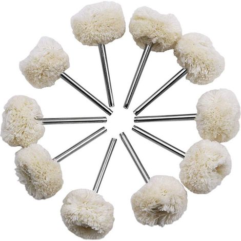 Lot de 10 roues de polissage en laine, outil rotatif de 25 mm pour meuleuse de bijoux, métal, verre (1/4)