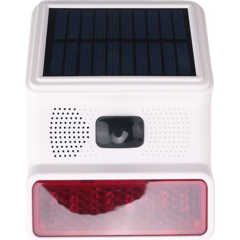 Alarme Stroboscopique Solaire Sans Fil, Lumière Sonore, Sirène D'Alarme Extérieure pour Système D'Alarme Wifi GSM 433 MHz pour la Maison, la Ferme (1/4)