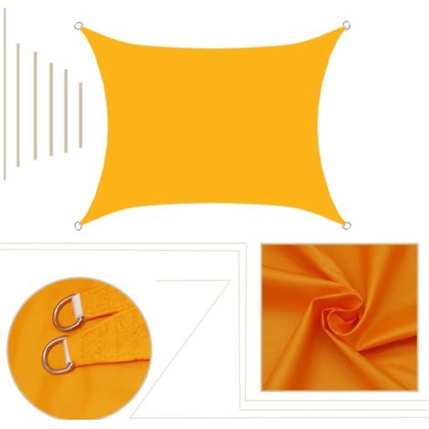 Vela ombreggiante rettangolare gialla 2x3 m per esterni, tendalino da giardino, protezione UV (1/3)