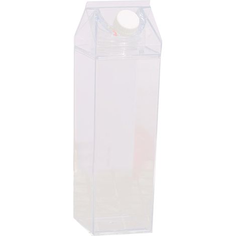 Bouteille d'eau en brique de lait, grande capacité, étanche, en plastique PP de qualité alimentaire, gobelet rectangulaire transparent de 500 ml (1/5)