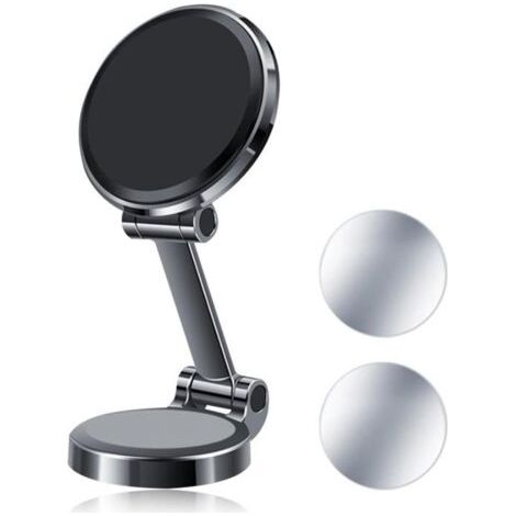 (Noir)Support Téléphone Voiture - Aimanté - Réglable - Rotation 360 degrés - Compatible iPhone et Samsung