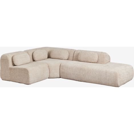 Divano modulare angolare a 3 pezzi con chaise longue destra in ciniglia confezionato sottovuoto Merida SKLUM            