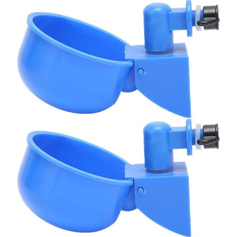 2 Pièces Abreuvoir Automatique pour Volailles, Installation Facile, Anti-Rouille, Bleu, pour Élevage de Poulets et Fermes Avicoles (1/5)