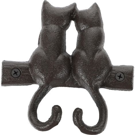 Vintage-Wandhaken in Katzenform, Retro-Stil, für die Inneneinrichtung. Garderobenständer aus Eisen. (1/5)
