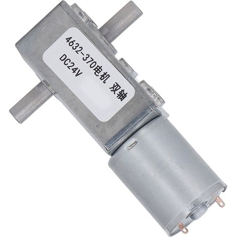 Getriebemotor DC 24V Doppelwellen-Drehzahlreduzierung Selbsthemmender Turbinen-Schneckengetriebemotor 210 U/min (1/5)