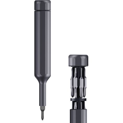 Tournevis précision 27 embouts magnétiques acier S2, réparation électronique montre PC, gris ardoise (1/4)