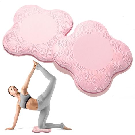 Lot de 2 coussins de yoga pour genoux et coudes - Mousse extra épaisse - Genoux, coudes, poignets, paumes et tête - Idéal pour le Pilates et la posture à genoux - Lot de 2 (1/3)