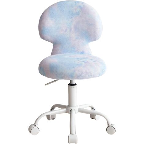 Wahson Children Desk Chair, Mushroom Swivel Chair in Soft Colorful Faux Fur Height Adjustable for Kid's Room, Blue