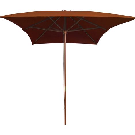 Maison Exclusive - Sonnenschirm mit Holz-Mast 200x300 cm Terrakot