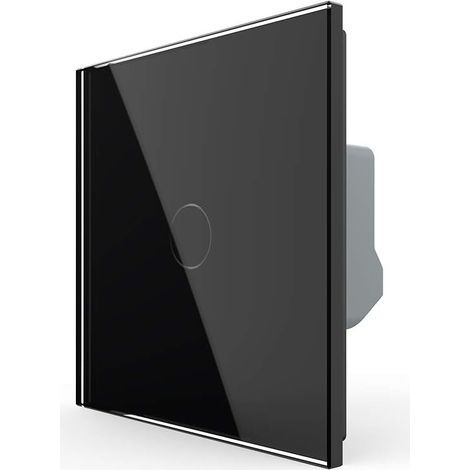 Interrupteur Tactile - 1 Unité - Verre Trempé Noir - LED Intégré - Maison Bureau Hôtel - 80x80mm (1/5)