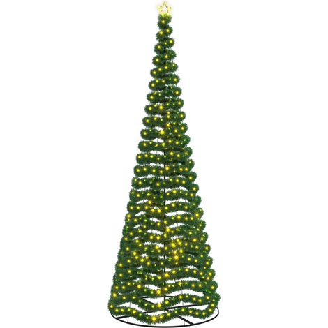Sapin de Noël brillant avec LED et socle EKENAS 400 cm 588 LED vidaXL (1/5)