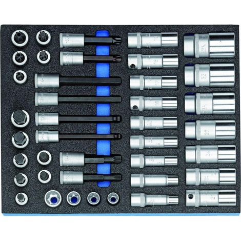 Gedore Steckschlüssel-Sortiment 1/2 in Check-Tool-Modul, 40-tlg. (1/3)