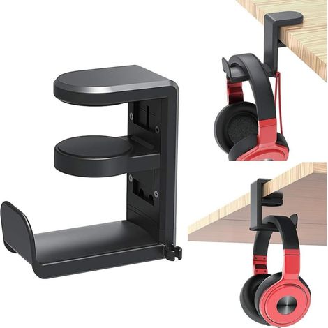 Support pour casque audio lights2K, support pour casque gamer, pince réglable, rotation de la tête à 360° (1/4)