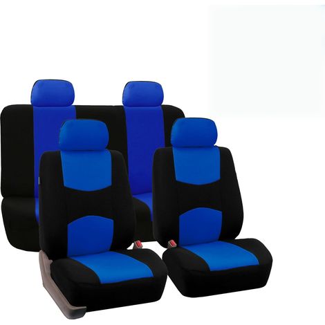 Autositzbezüge, komplettes Set aus flachem Stoff, blau, kombiniert, kompaktes Design, universelle Schonbezüge für die Rücksitze von Transportern, LKWs und SUVs.
