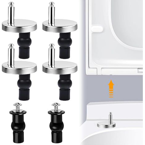 4 pcs Charnières universelles pour couvercle de toilette, vis de siège de toilette, pièces de réparation de toilette, pour fixation de siège toilette (1/5)