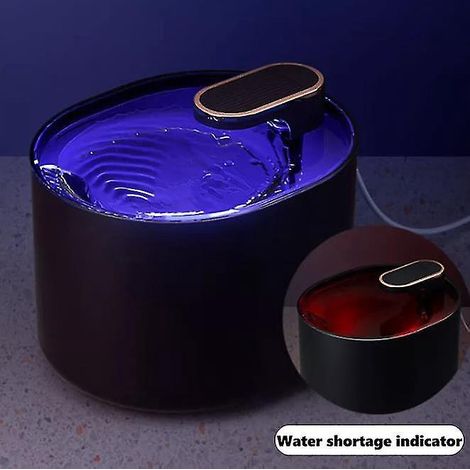Automatischer Katzenbrunnen mit LED-Beleuchtung – Leiser elektrischer Trinkbrunnen für Haustiere, USB-betrieben, 3 l, dunkelblau, Wasserspender für Katzen (1/5)